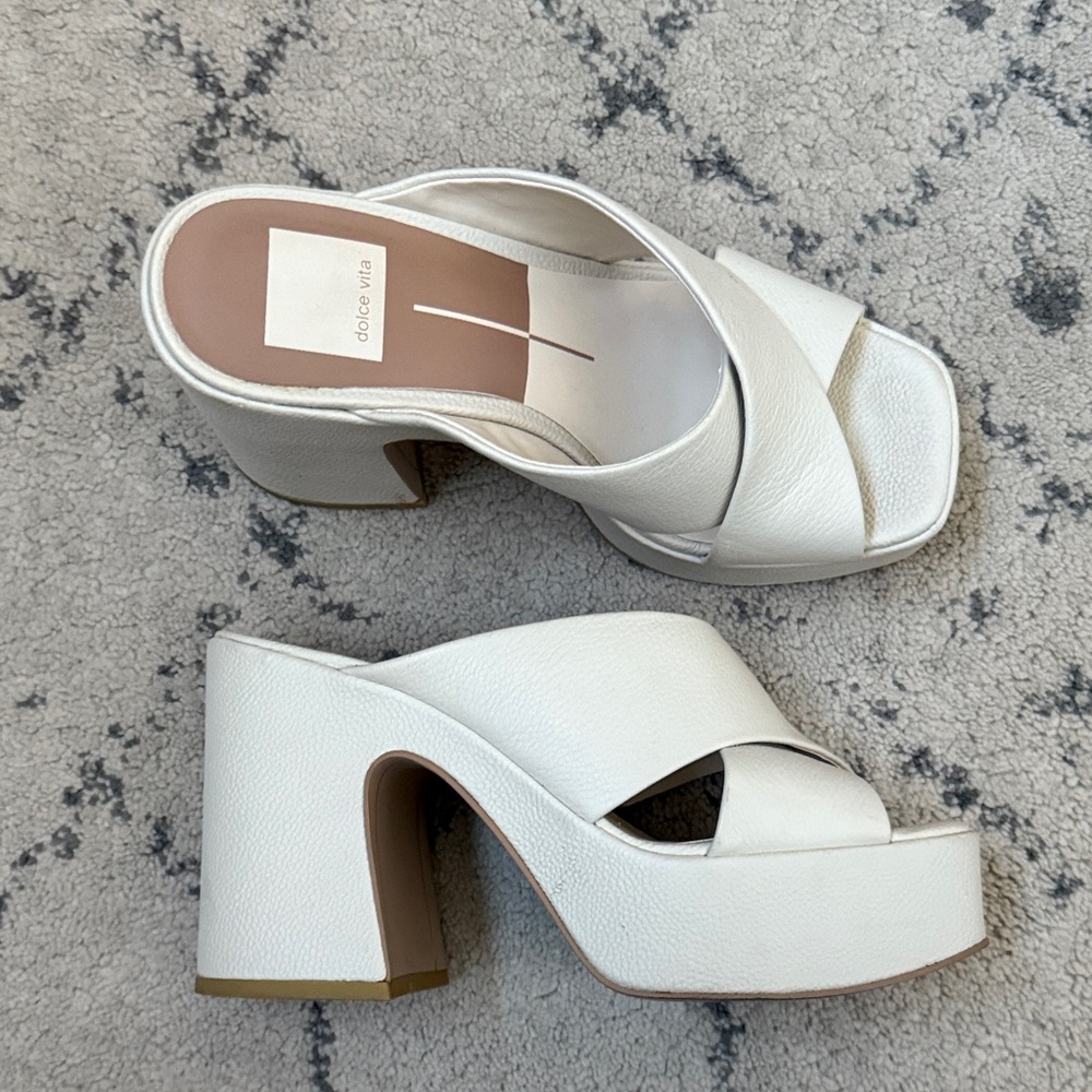 Dolce Vita Cream Platform Mules